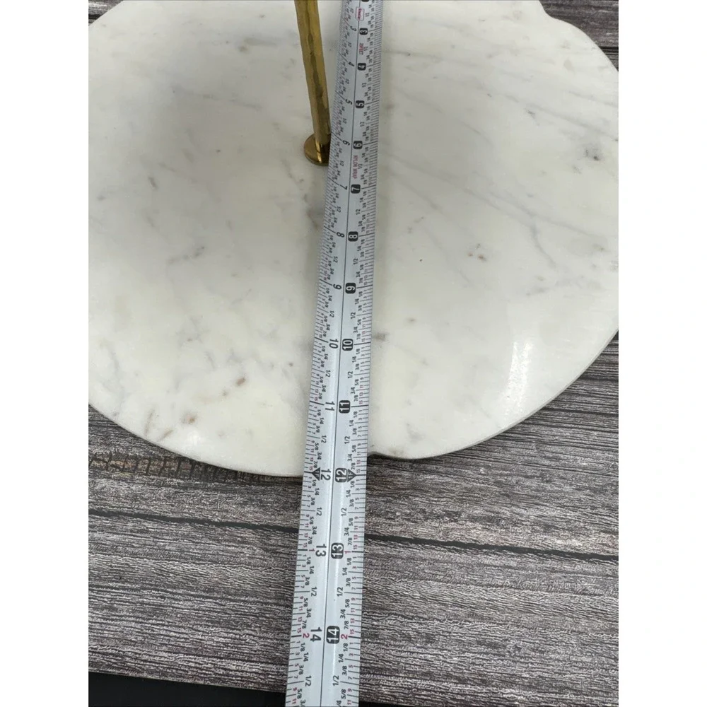 Anthropologie Meta Three Tier Serving Stand Marble Base 24